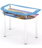 Glass dining table D-09-1 with tempered glass and chrome legs order